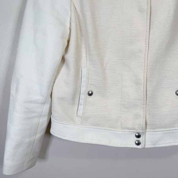 Banana Republic Beige Tan Moto Textured Zip  Jacket - Picture 7 of 14